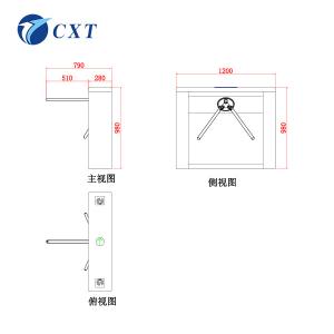 Bridge Type Tripod Turnstile Gate Fully Automatic with RS485 Interface and 40