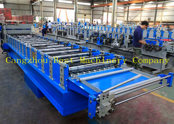 Steel Coils Color Roofing 7KW Glazed Tile Roll Forming Machine