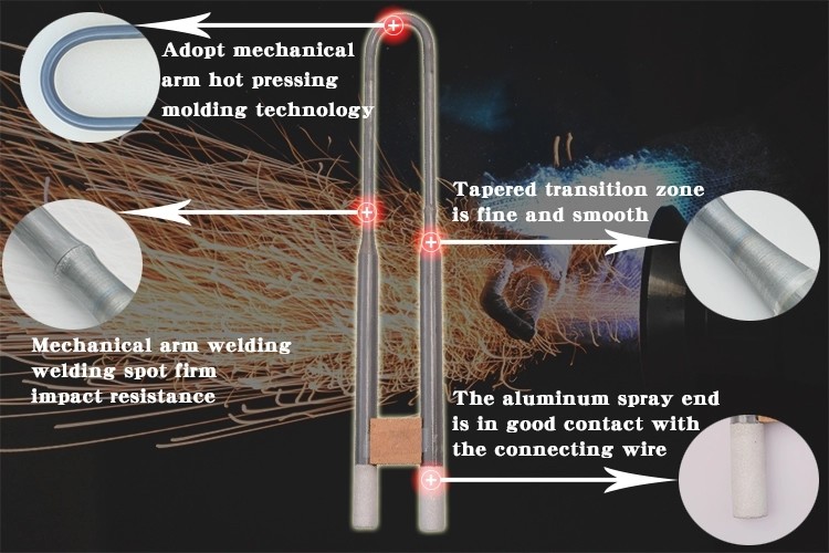 5.5 - 5.6g / Cm3 Mosi2 Heating Elements For Sintering Furnace Up To 1800C Temp