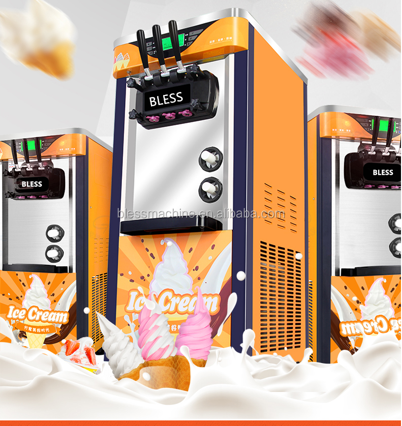 Industrial Ice Cream Machine with 304 Stainless Steel Construction and 220V/50Hz Voltage