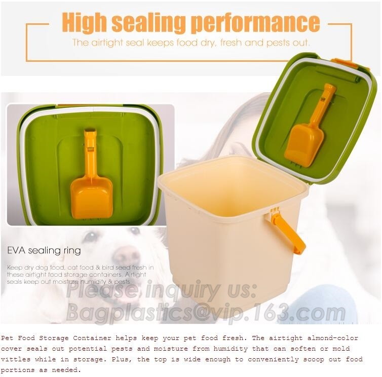 Airtight Pet Food Storage Container Combo with Scoop Treat Box for Dog Cat Bird Food, Keep Pests Out, Translucen