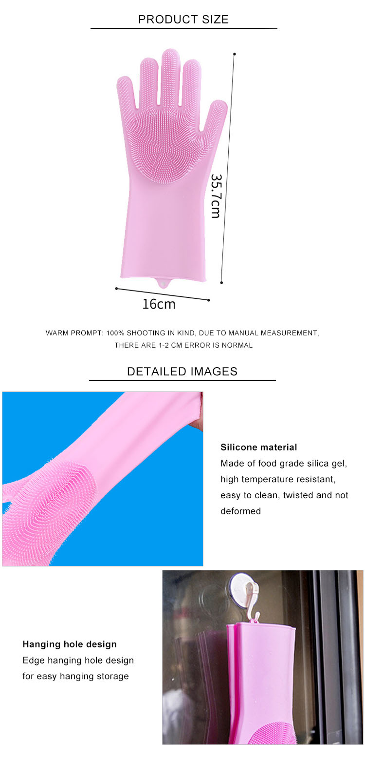 Heat Resistant Custom Waterproof Silicone Dishwashing Gloves For Kitchen