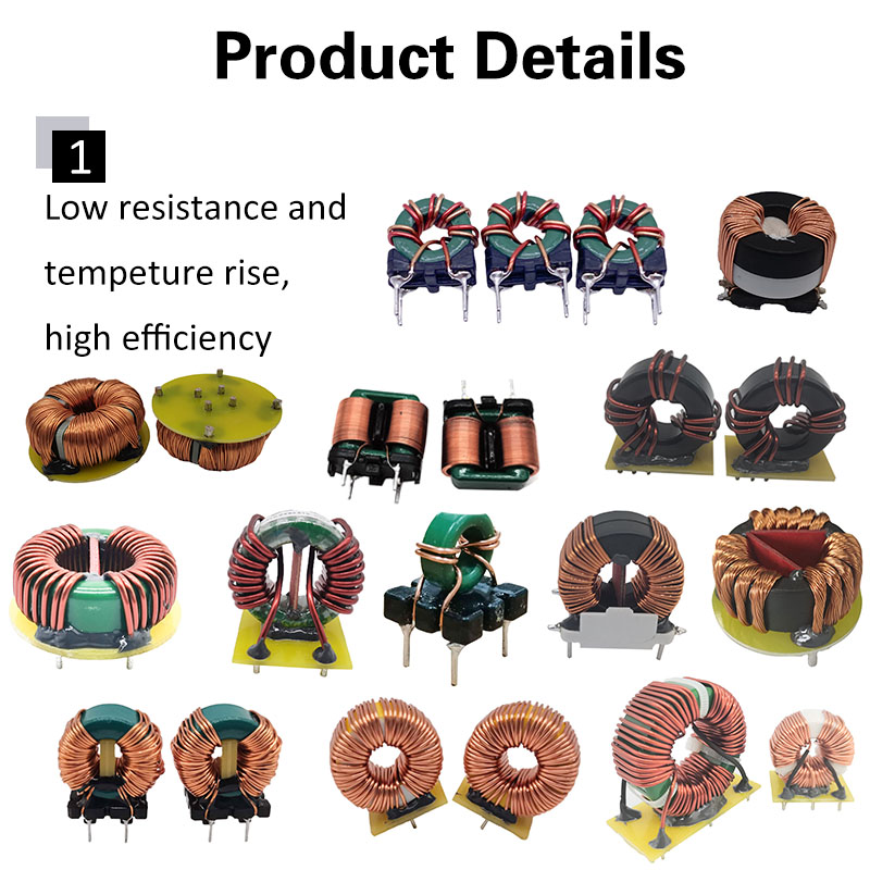 Magnetic copper wire choke coil toroidal ferrite core through hole power inductor coil for Tesla coil generator