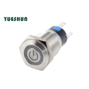 Waterproof Anti Vandal Push Button Switch , 16mm Illuminated Pushbutton Switch