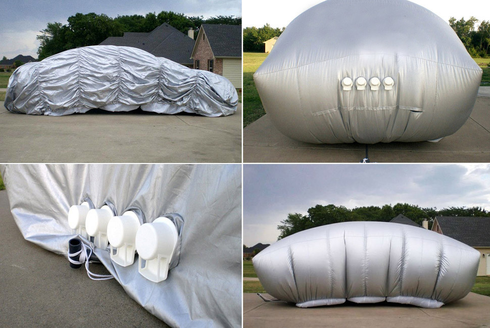 5-6mm Thicken Padded Inflatable Ice Hail Proof Car Cover with Customized Size