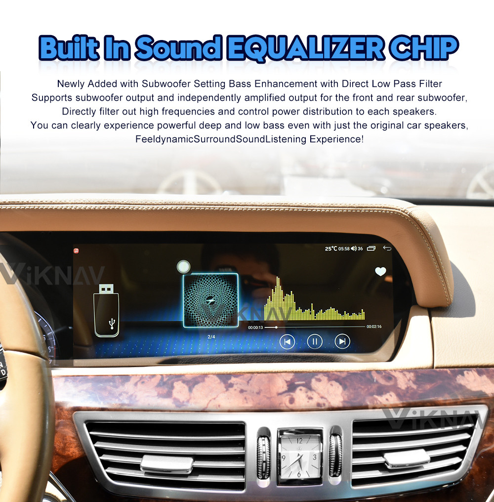 12.3 Inch android head unit Mercedes BENZ S Class W221 W216 car stereo with apple carplay
