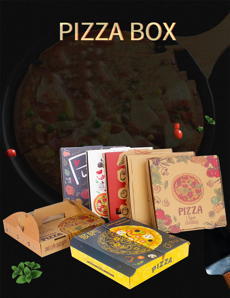 CMYK Offest Printing Corrugated Cardboard Pizza Delivery Box Packaging 15Inch