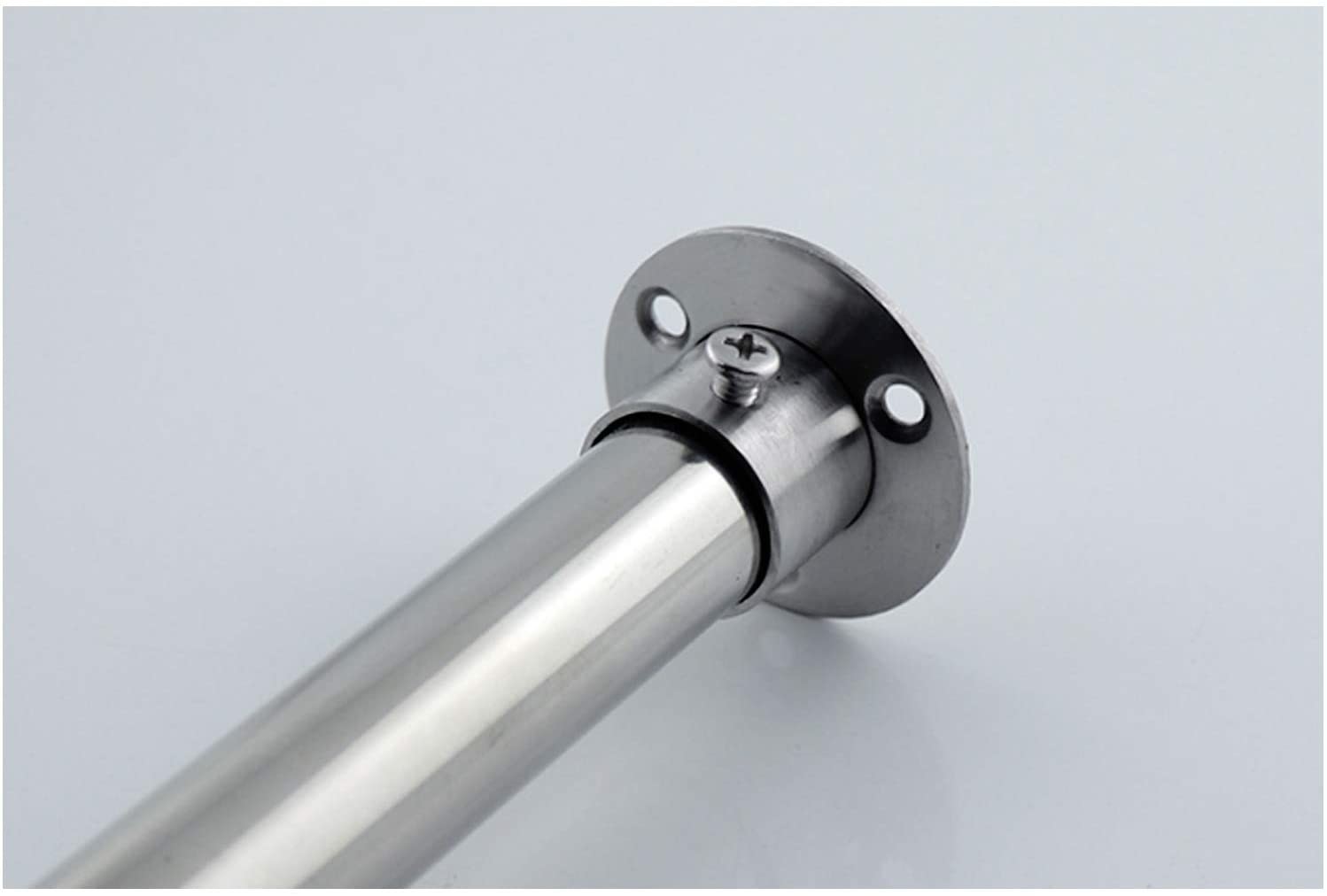 Stainless Steel Closet Rod Flange Set Socket Die Casting Wardrobe Shower Curtain Rod Bracket