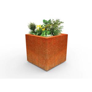 China Large Metal Garden Pots Rusty Square Corten Steel Flower Planter Boxes on sale