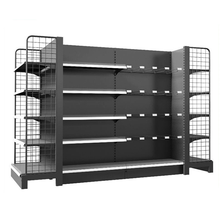 Double Sided Wire Mesh Gondola Display Rack Shelf Grocery Supermarket Shelves