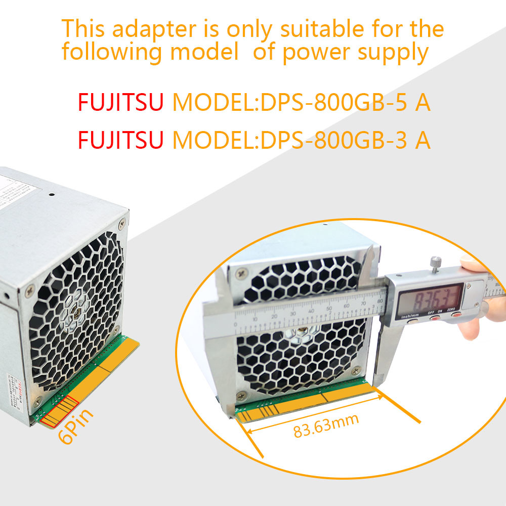 ATX 17x 6Pin Power Supply Breakout Board Adapter Converter 12V For FUJITSU DPS-800GB