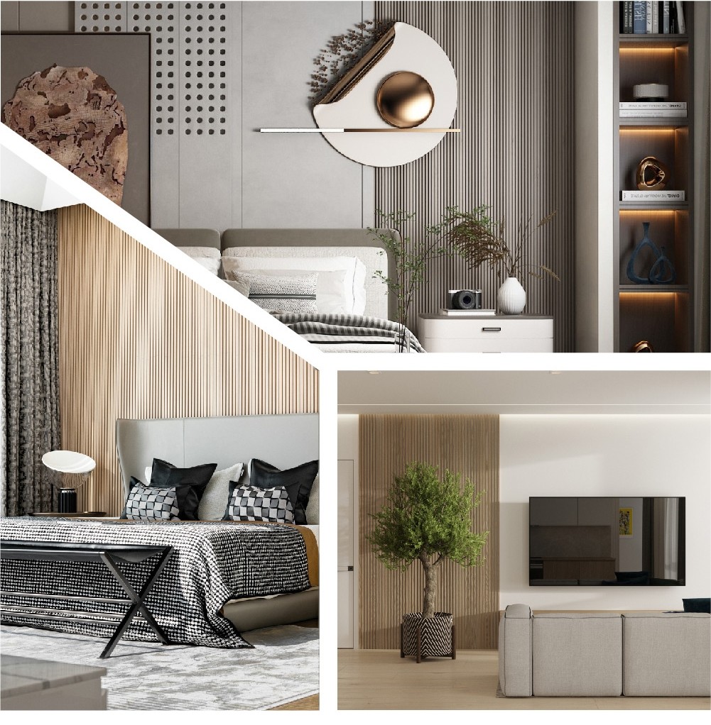Hotel Residential WPC Wood Interior Decoration Great Wall Panels Decorative WPC Fluted Wall Panel