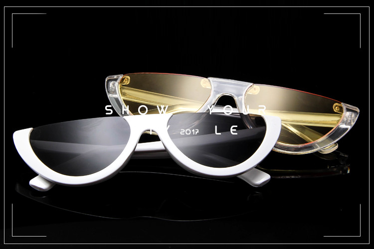 Half Moon Frame Half Round Sunglasses Vintage Retro Clout Goggles