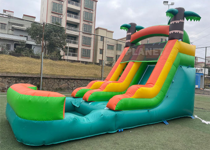 Anti UV Outdoor Adults Commercial Vinyl inflatable water slide rental backyard Tropical inflatable water slide