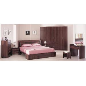 China High Quality Home Furniture,Panel Bedroom Set,Wood Bed and Wardrobe,Nightstand,Dresser with Mirror,Amorie,Chest on sale
