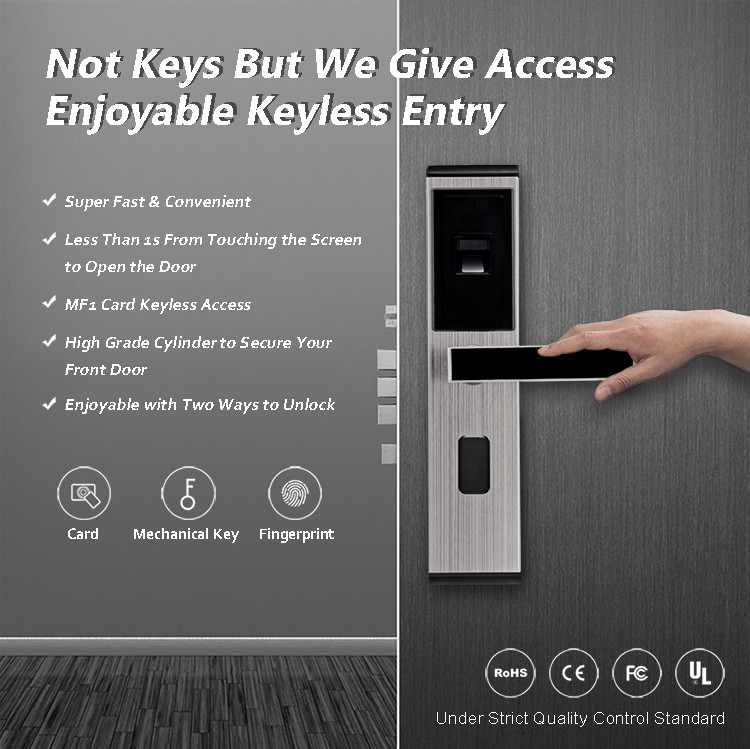 Simple Control Fingerprint Door Lock Home Office Villa 6V Fast Response