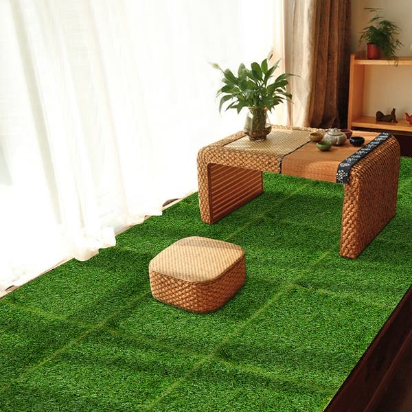 18mm 50mm Artificial Putting Green 30x30 Interlocking Grass Deck Tiles