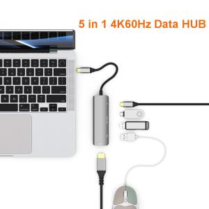USB C 4K 60Hz HDMI Adapter With One USB C And Two USB A Data Port