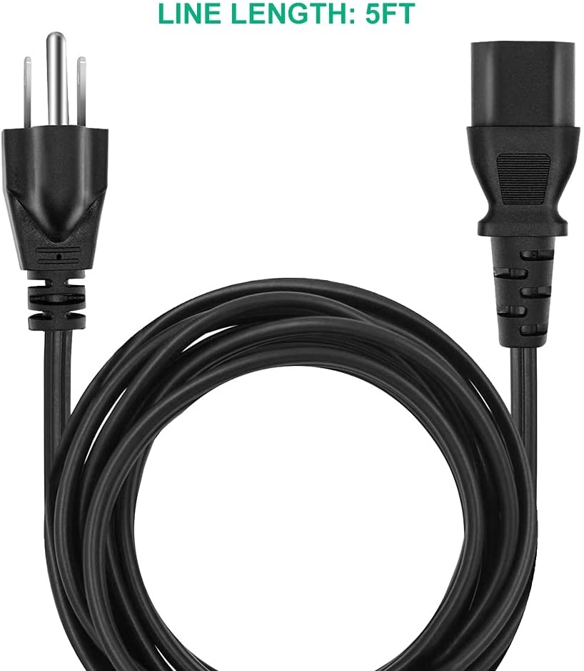 Electrical 5ft Appliance Power Cord US UL Plug 3 Prong Cord For TV
