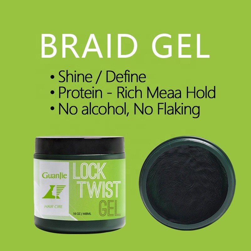 Braid Long Lasting Edge Control Hair Gel 16oz Organic Nourishing Styling Firming Braiding Extra Hold Locking Gel