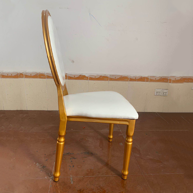 Party Hall Wedding Banquet Chairs Rental Round Back Restaurant Gold 38x40x93cm
