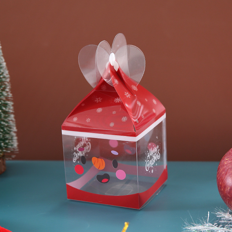 Custom Logo Folding Plastic PVC Cake Box Clear Gift PET Box For Christmas Apple Candy