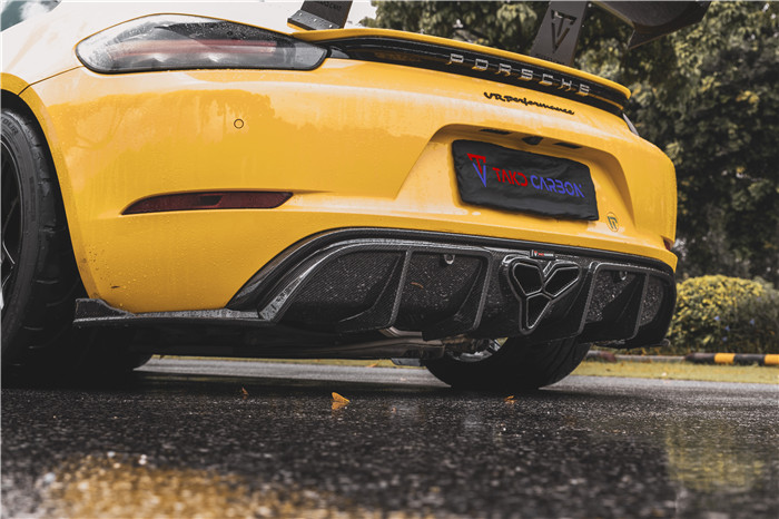 For Porsche 718 Boxster Cayman Body Kit Carbon Fiber Material 718 Carbon Fiber Rear Diffuser EVO Style 718 Carbon Fiber Body Kit