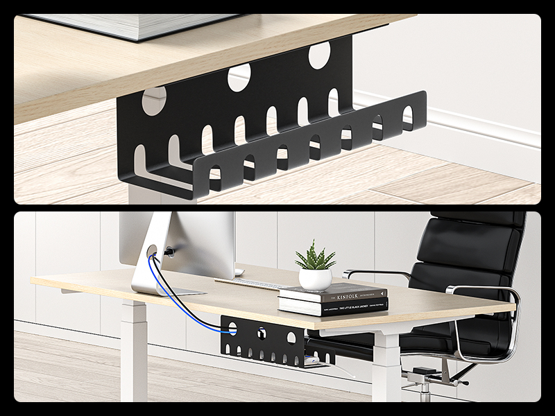 Desk Cable Basket Without Drilling Under Table Cord Holder for Neat Wire Organization