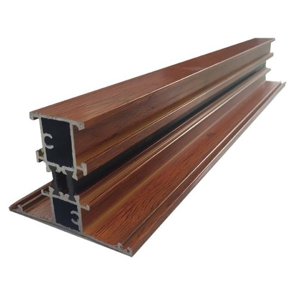 6000 Series T Shape Break Bridge Wood Grain Printing Aluminium Profiles for