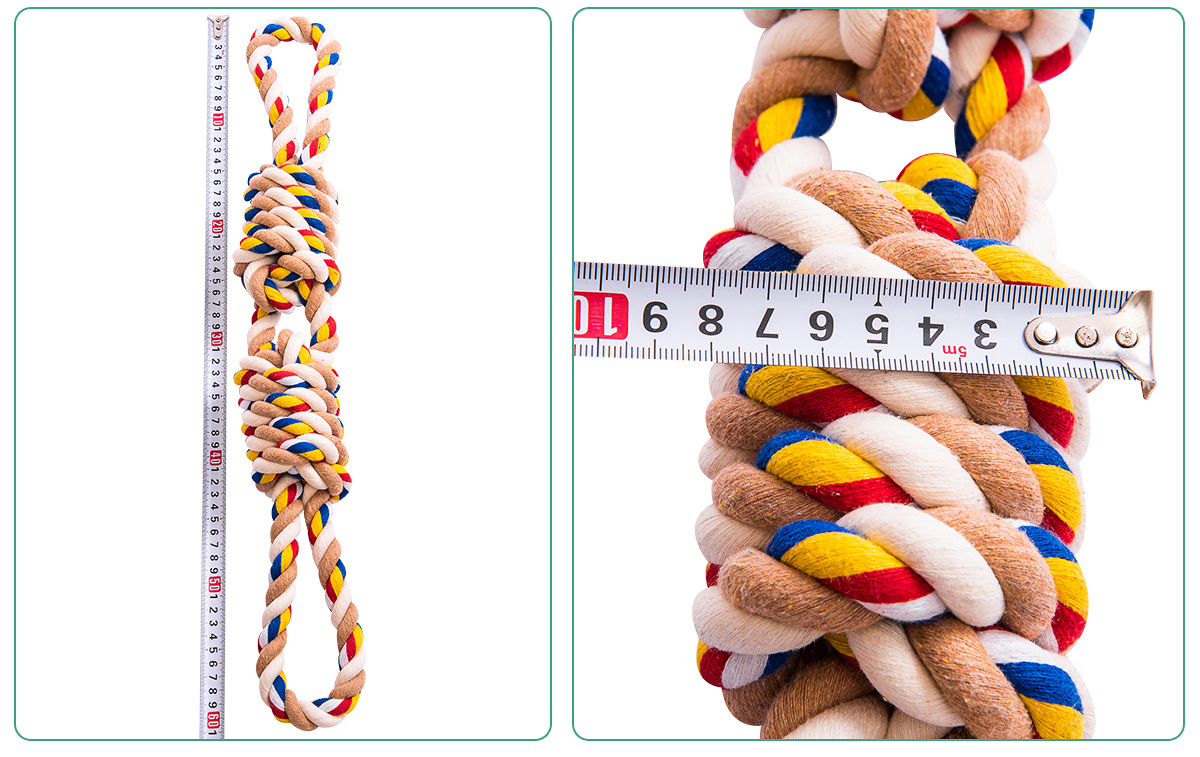 Sustainable Mixed Color Dog Chew Toy for Large Breeds Bite-Resistant Labrador and Golden Retriever Polygonal Stick Rope