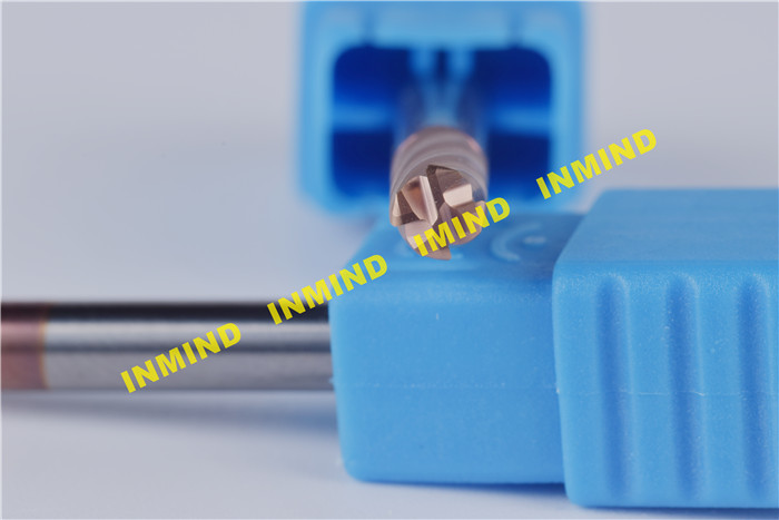 SiN Coating 4 mm Corner R 1.0 mm HRC55 Corner Radius End Mill 50 mm Length