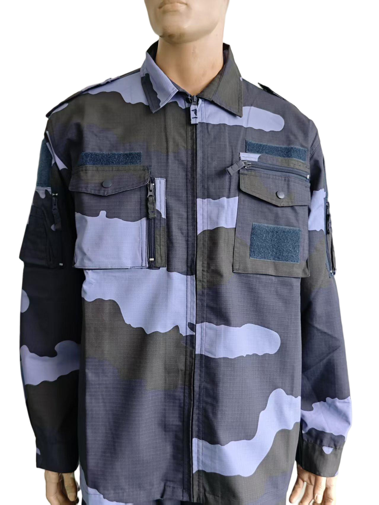 Navy and Black Digital Camouflage Combat Uniform Set Digital Camouflage Fabrics Tear Resistant 225GSM Ripstop Camouflage Fabric Custom