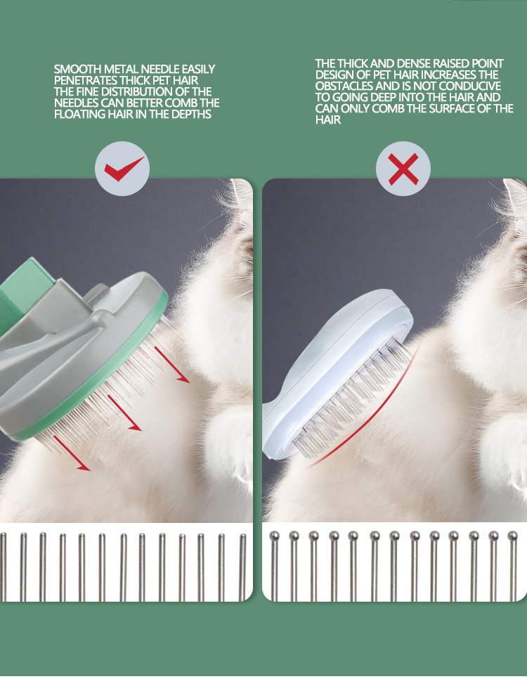 Portable Pet Hair Remover Brush Self Cleaning Slicker Comb Reusable Hair Cleaning