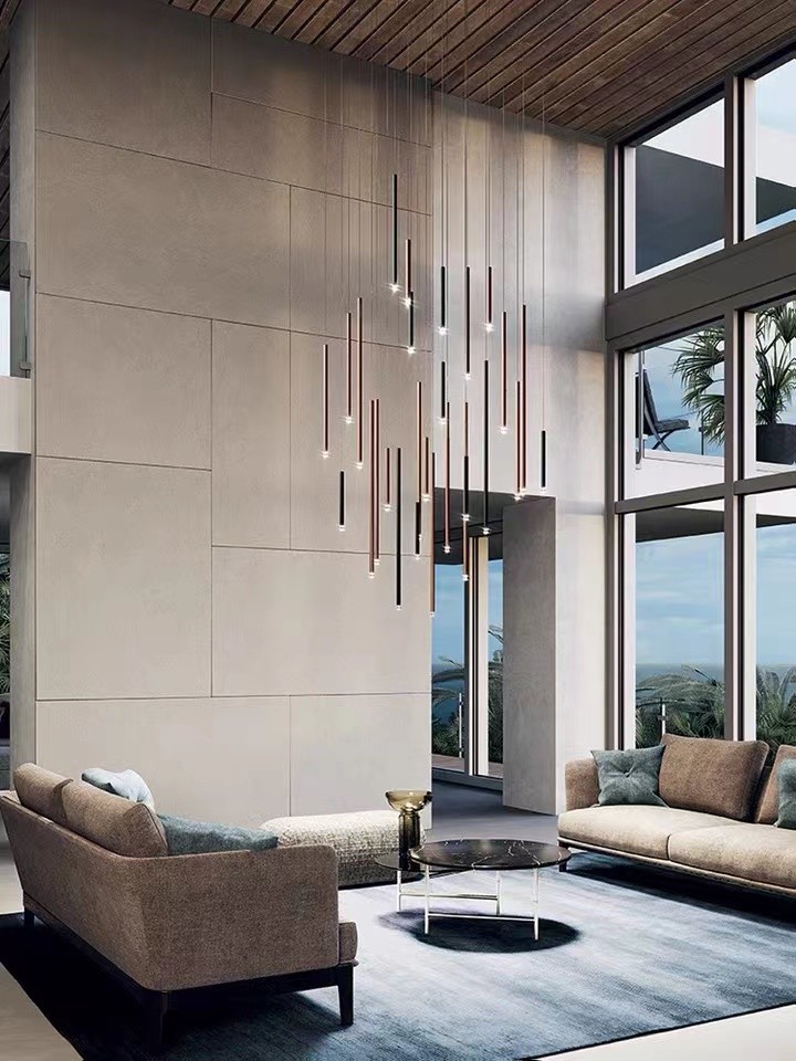 Black Tube Led Pendant Lamp For Living Room Contemporary Led Pendant Lights