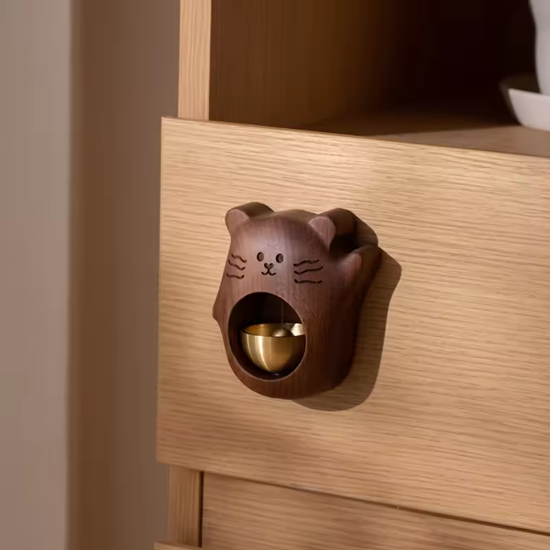 Japanese bell decorative gifts Wooden refrigerator magnet door wind chimes wooden vintage doorbell