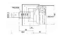 Steel Structure Ball Outer CV Joint 23 Inner Teeth 26 Outer Teeth Long Service Life