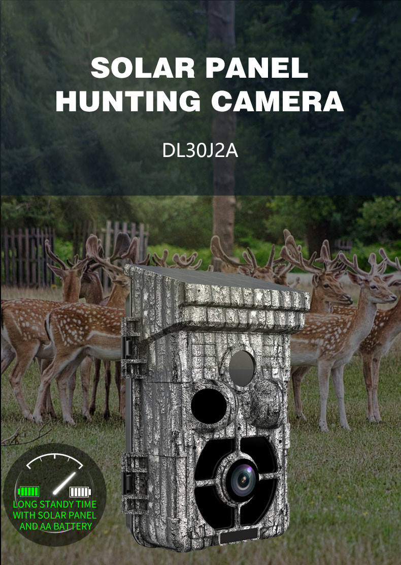32MP Hunting Trail Camera 60 Degree PIR Sending Angle Waterproof Solar Panel Long Standby Time