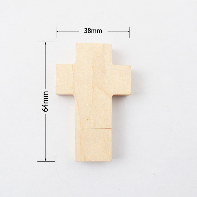 Cross Shaped Wooden USB Flash Drive Fast Usb 2.0 3.0 1GB 256GB