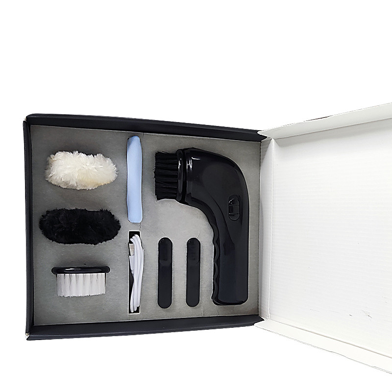 Efficient Customized Travel Leather Shoe Shine Kit With Electric Buffer portable tool