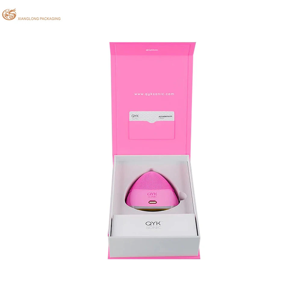 Facial Cleanser Flap Lid Packaging Box , Gray Magnetic Cosmetics Paper Box With Flocking Tray