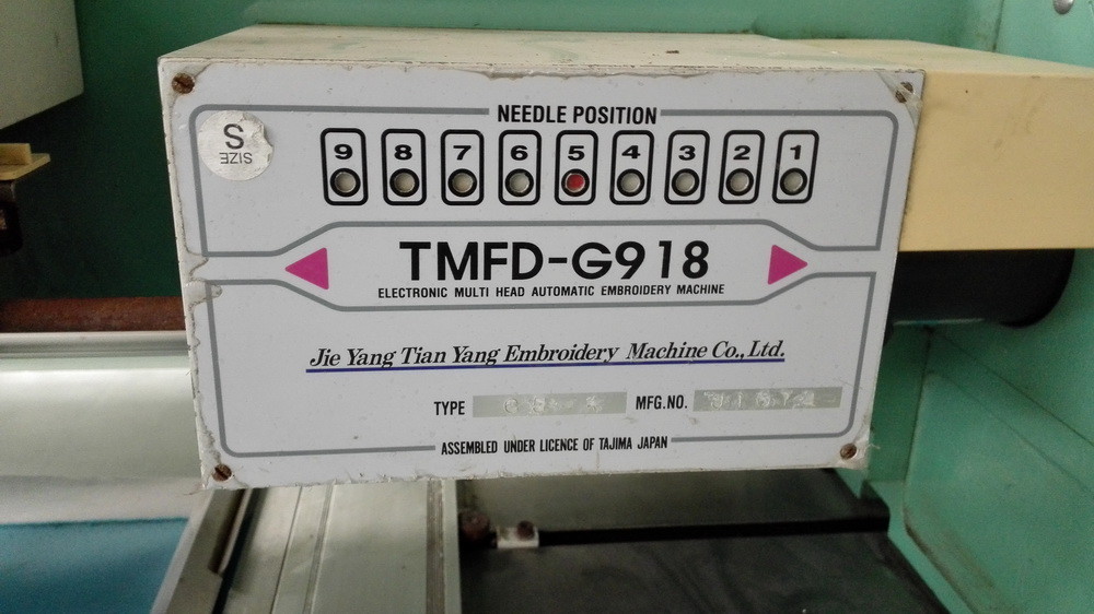 9 Needles Second Hand Tajima Electric Embroidery Machine TMFD-G918