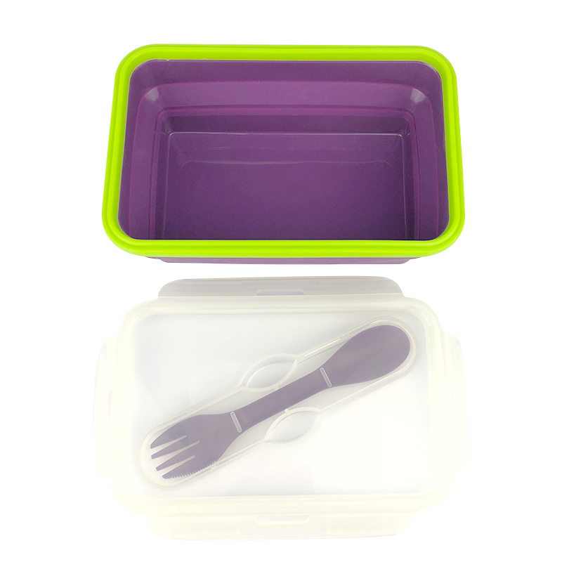 BPA-Free Space Saving Rectangle Lightweight 40 Quart Capacity Pop Up Portable Washing Food Storage Bowl with Airtight Lid