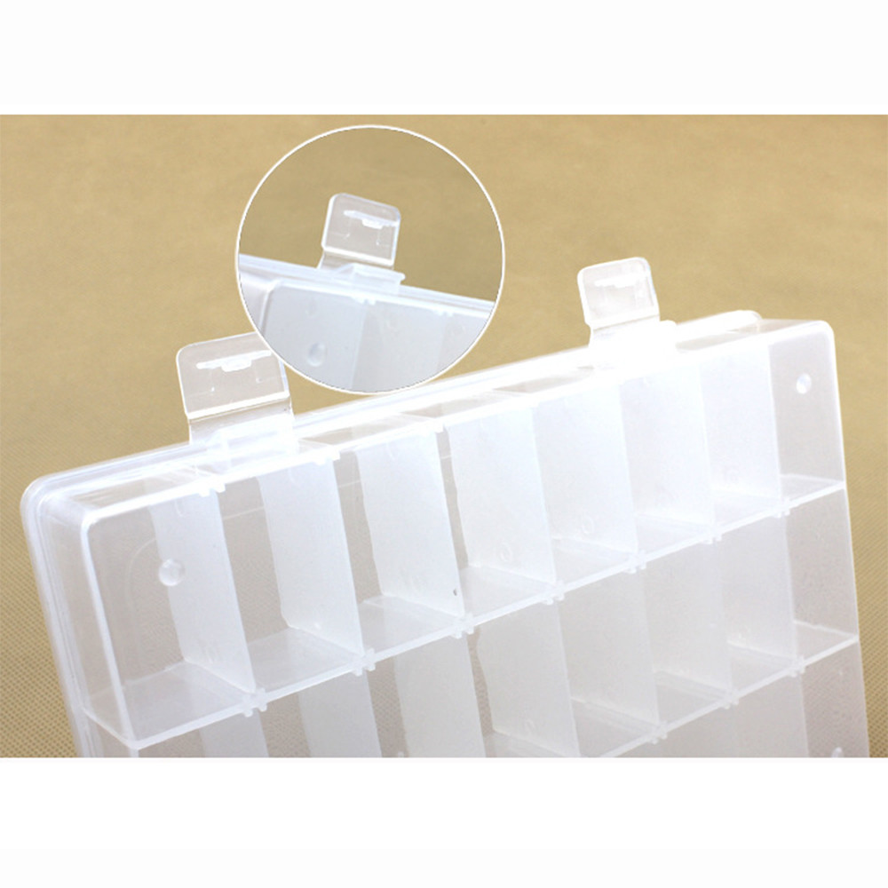 Orange 24 Grid Plastic Storage Box Removable Divider Organizer Case