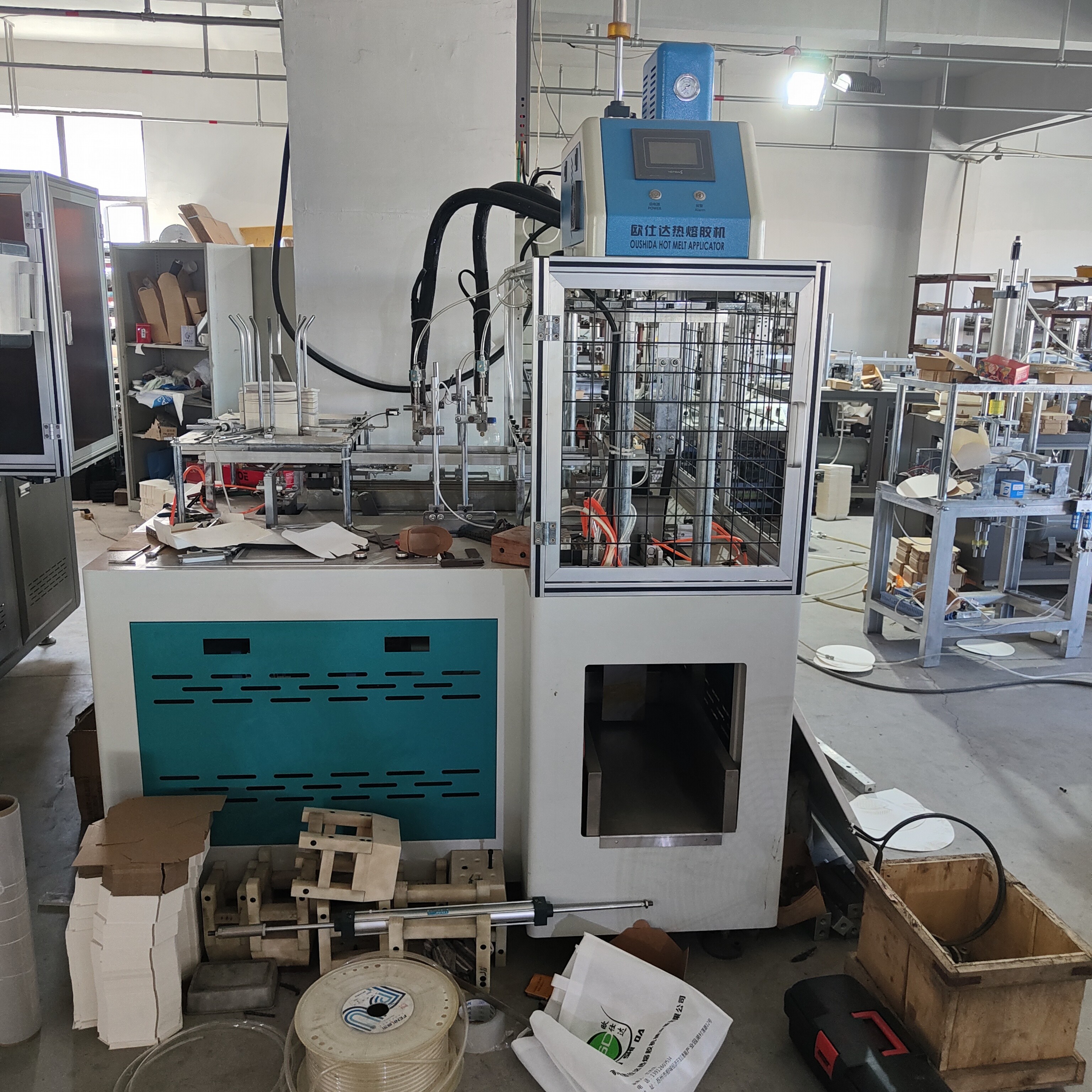 Non standard carton machine # decorative works # food carton # disposable lunch box # Hot-melt adhesive process