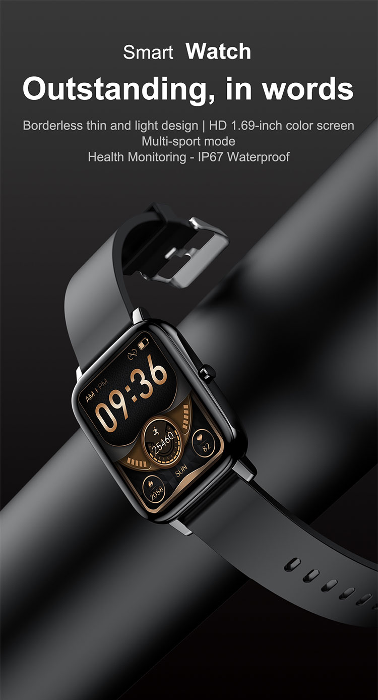 H80 Men'S Touch Screen Watch Cross Border Weather Music Sleep Heart Rate Blood Pressure Blood Oxygen Bracelet