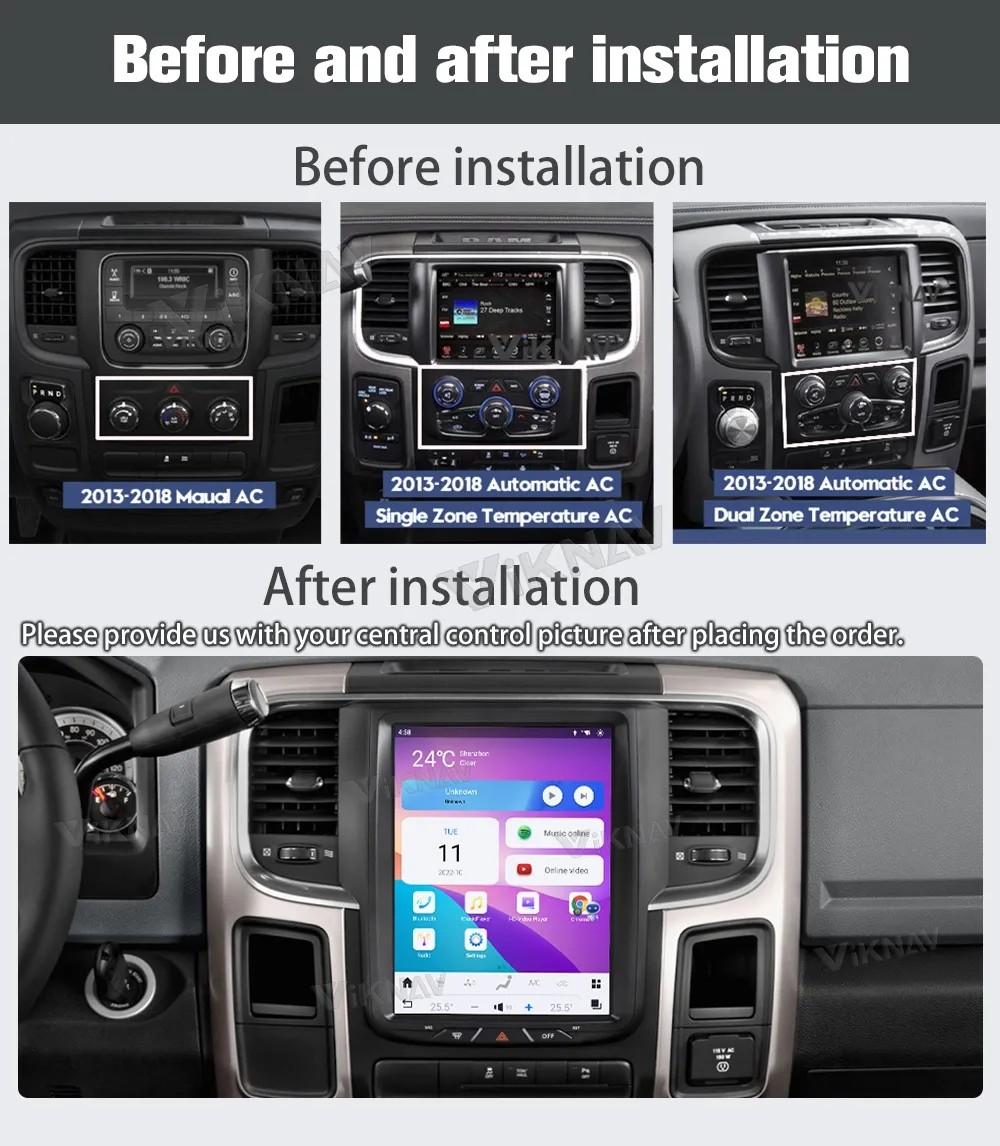 10.5 Inch Android Car Head Unit For 2013-2018 Dodge Ram 1500