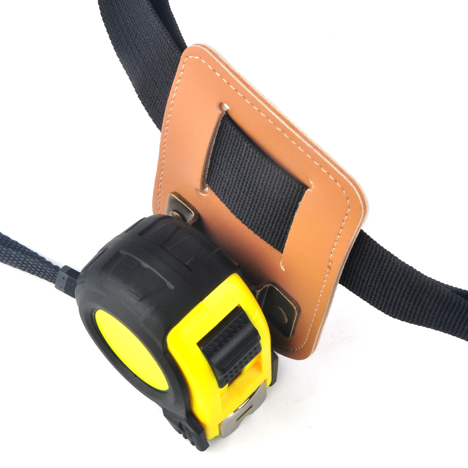 Durable Metal Real Leather Measure Holder Tape For Belt Measuring Tape Holster Bronze Color