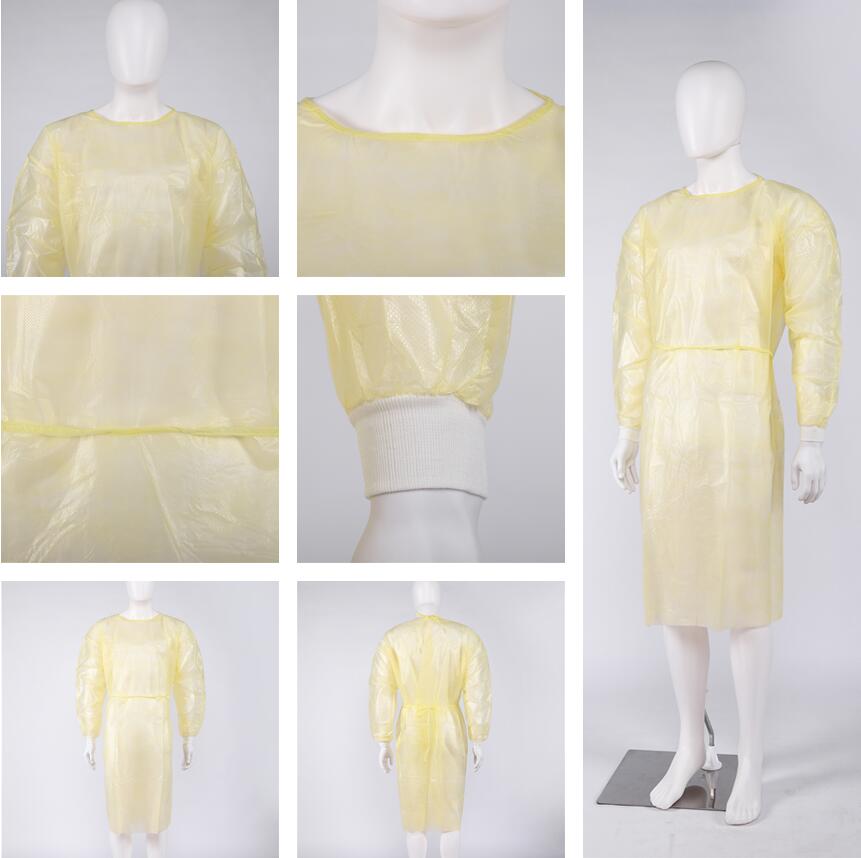High Quality PP material Lightweight and Economical Disposable Isolation Gown