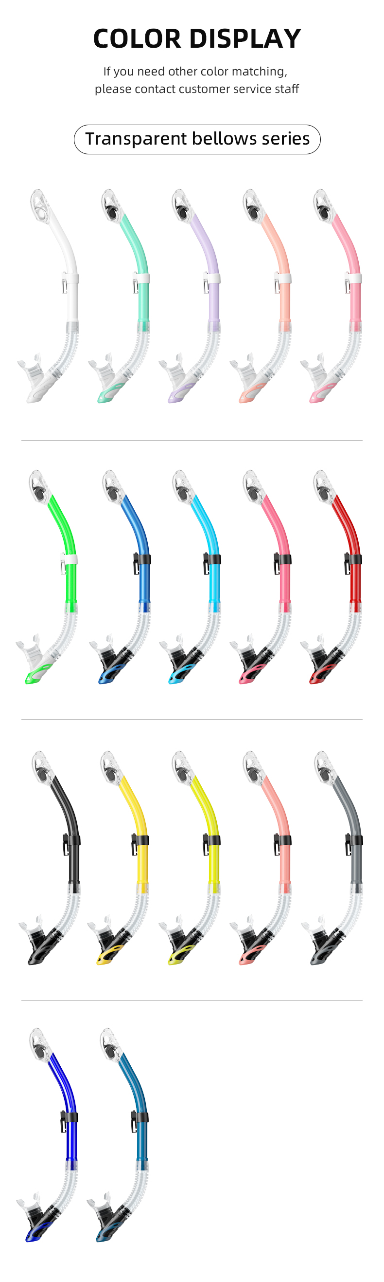 Full Dry Underwater Snorkel Breathing Tube Pipe For Outdoor Swimming Pool