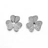 Buy cheap A Shamrock Made Of Hearts 925 Silver CZ Earrings Moral Of Love from wholesalers
